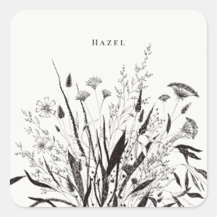 Autocollant de bouquet floral botanique personnali