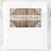 Autocollant de bouteille de Mariage à dentelle bla (Sac)