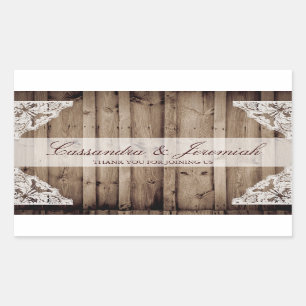 Autocollant de bouteille de Mariage à dentelle bla