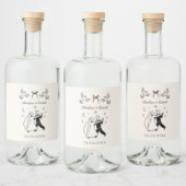 Autocollant de bouteille de mariage Scribble Sketc (Bouteilles)