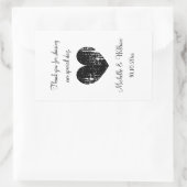 Autocollant de bouteille de vin mariage grand rect (Sac)