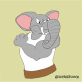 Autocollant de Bruce l'Éléphant, le cartoon strong (Devant)
