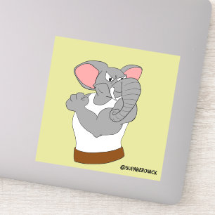 Autocollant de Bruce l'Éléphant, le cartoon strong