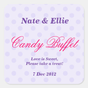Autocollant de buffet de bonbons pourpre