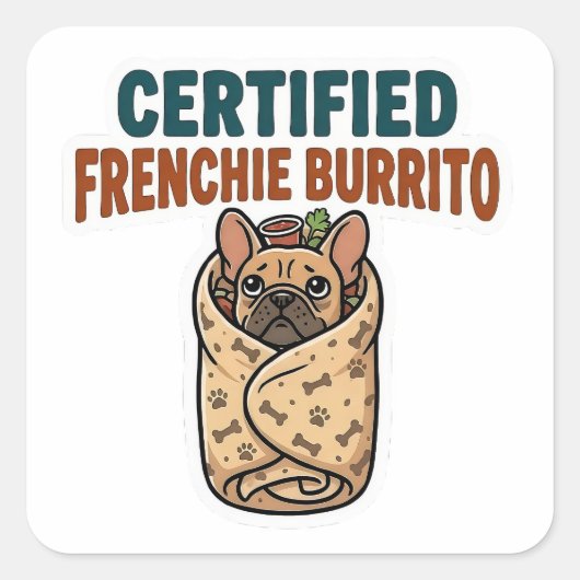 Autocollant de burrito certifié Frenchie (Devant)