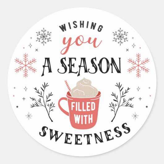 Autocollant de cacao de saison de Noël (Devant)