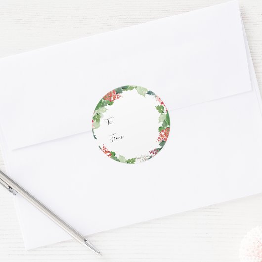 Autocollant de cadeau botanique de vacances