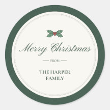 Autocollant de cadeau de famille "Joyeux Noël de"