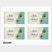 Autocollant de cadeau de faveur - le paon fait (Feuille)