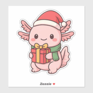✔ Autocollant de cadeau de Noël de l'Axolotl migno