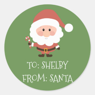 Autocollant de cadeau de Noël de Père Noël