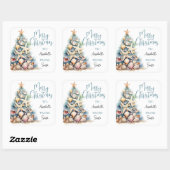 Autocollant de cadeau de Noël de plage (Feuille)