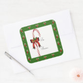 Autocollant de cadeau de Noël en forme de canne à (Enveloppe)