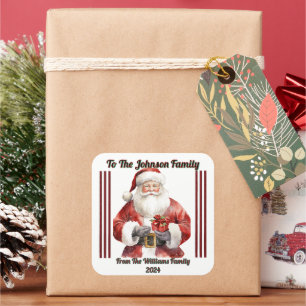 Autocollant de cadeau de Noël joyeux