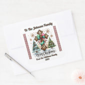 Autocollant de cadeau de Noël joyeux (Enveloppe)