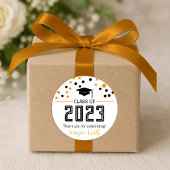 Autocollant de cadeau de remise de diplôme jaune n