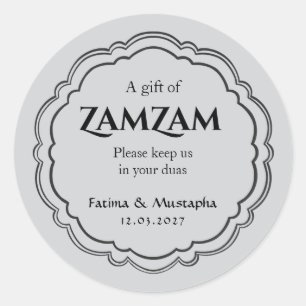Autocollant de cadeau personnalisé d'eau de Zamzam