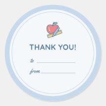 Autocollant de cadeau pour l'enseignant "Merci"