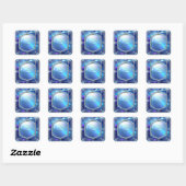 Autocollant de cadre bleu décoratif (Feuille)