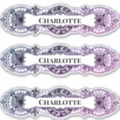 autocollant de cadre de nom baroque (Devant)