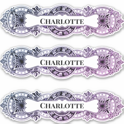 autocollant de cadre de nom baroque (Devant)