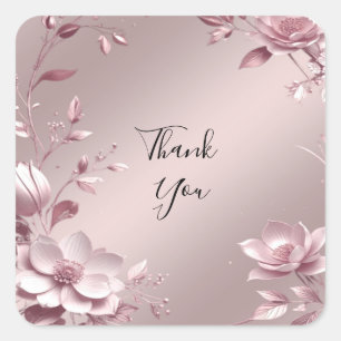 Autocollant de cadre floral rose délicat