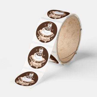 Autocollant de café au lait de petits moments de g