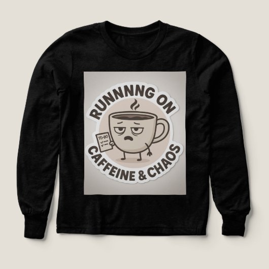 Autocollant de café drôle "Fonctionne à la caféine (Motif recto)