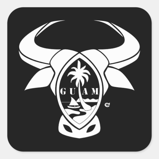 Autocollant de caribou de phoque de Guam Sq. Lg (Devant)
