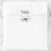 Autocollant de Carré Mariage de Merci rose pâle (Sac)