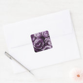 Autocollant de Carré Rose du bouquet de rose viole (Enveloppe)