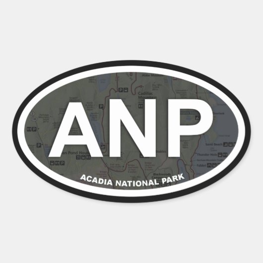 Autocollant de carte Acadia (texte blanc) (Devant)