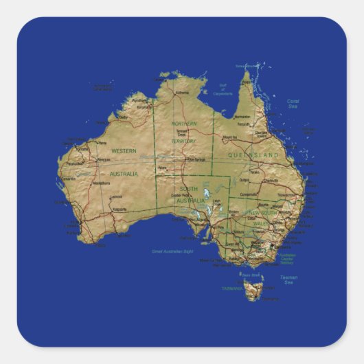 Autocollant de carte Australie (Devant)