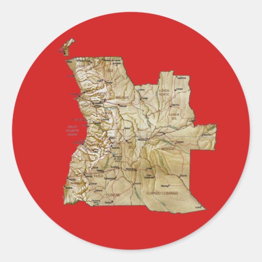 Autocollant de carte d'Angola (Devant)