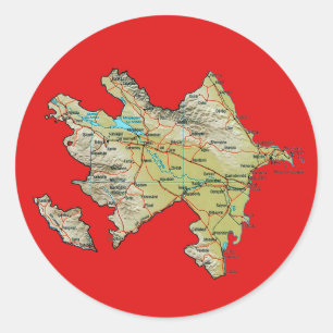 Autocollant de carte d'Azerbaïdjan