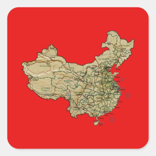 Autocollant de carte de Chine (Devant)