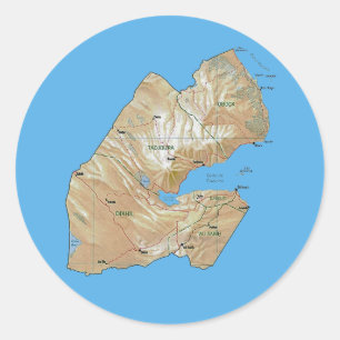 Autocollant de carte de Djibouti