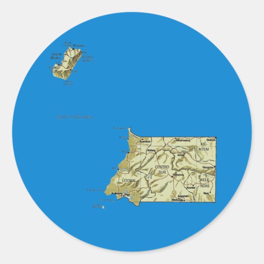 Autocollant de carte de Guinée équatoriale (Devant)