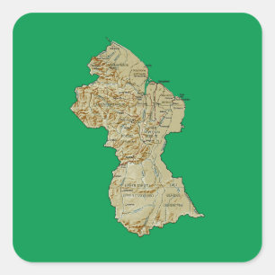Autocollant de carte de Guyana