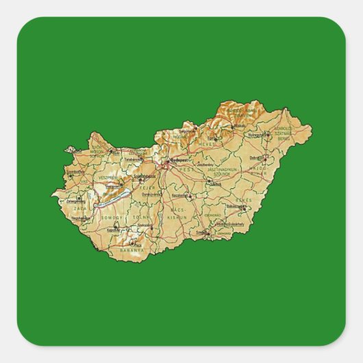 Autocollant de carte de Hongrie (Devant)