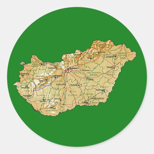 Autocollant de carte de Hongrie (Devant)