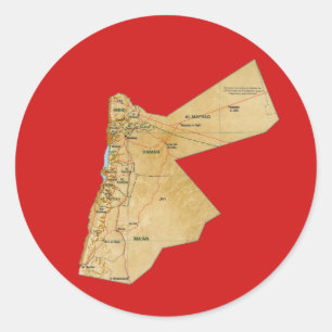Autocollant de carte de Jordanie
