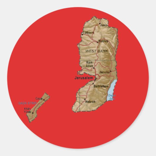 Autocollant de carte de la Palestine (Devant)