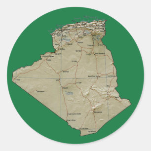 Autocollant de carte de l'Algérie
