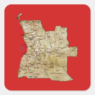 Autocollant de carte de l'Angola