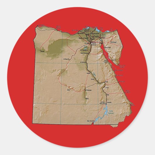 Autocollant de carte de l'Égypte (Devant)