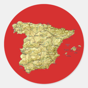 Autocollant de carte de l'Espagne
