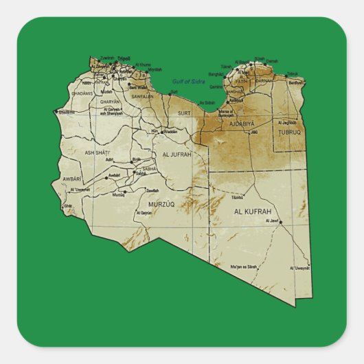Autocollant de carte de Libye (Devant)