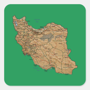 Autocollant de carte de l'Iran