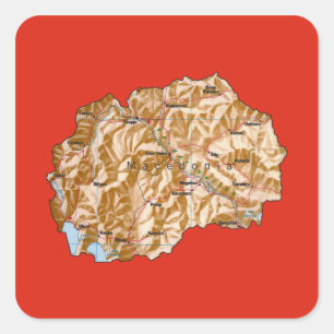 Autocollant de carte de Macédoine du Nord